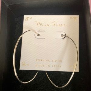 Silver Large Hoop Earrings Mia Fiore